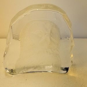 Etched Glass Paperweight